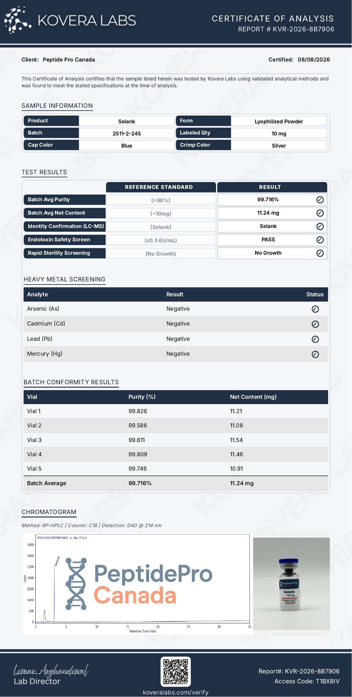 Selank Canada – Laboratory Research Reagent (10mg) - Image 4