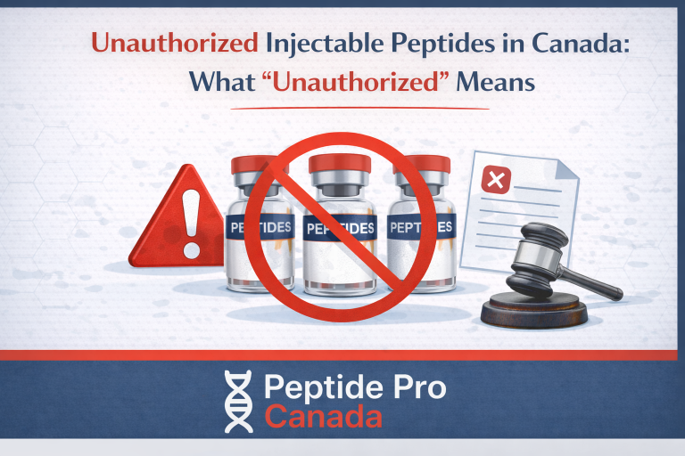 Unauthorized Injectable Peptides in Canada: What “Unauthorized” Means