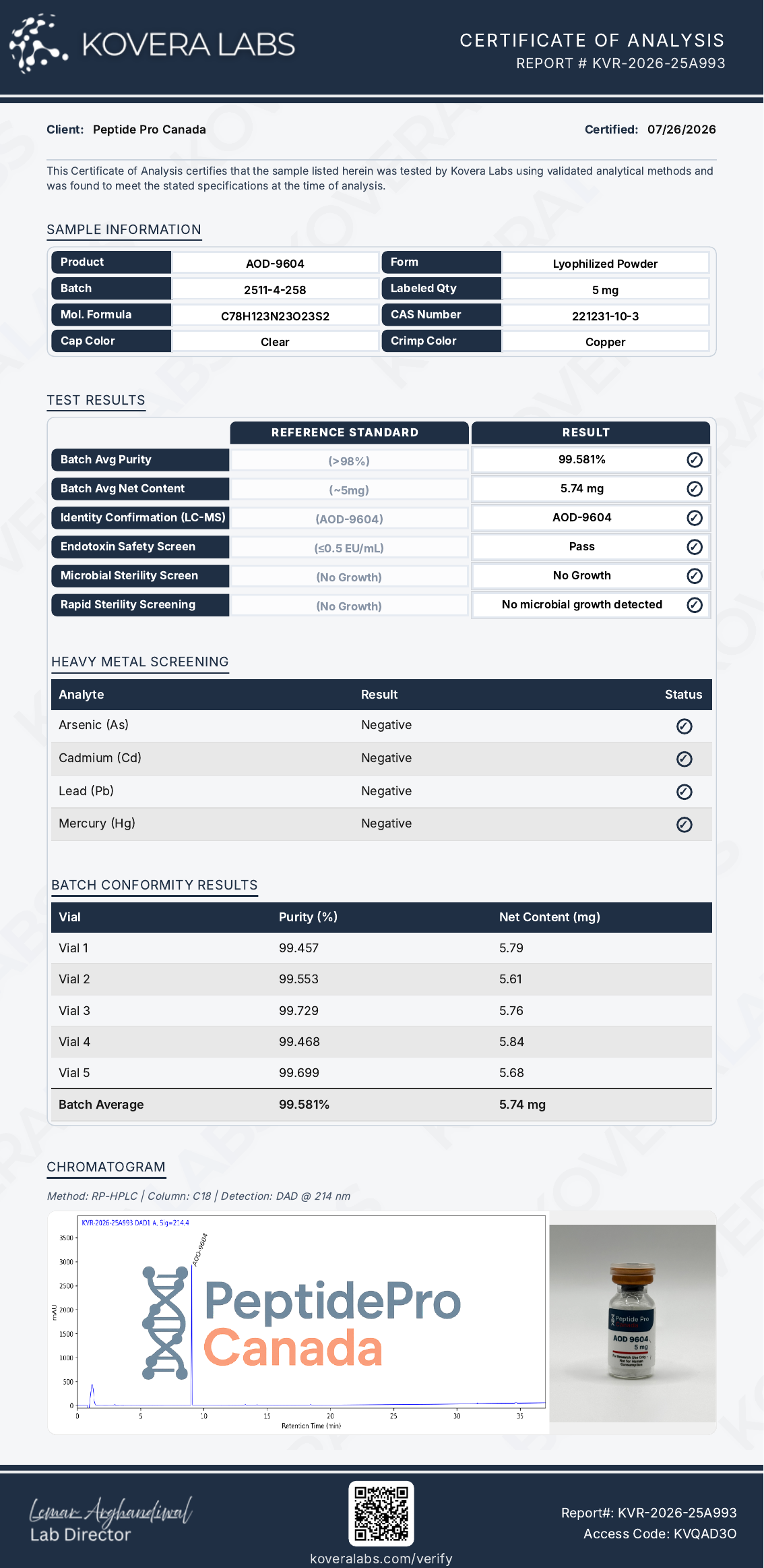 AOD 9604 Canada – Laboratory Research Reagent (5mg) - Image 4