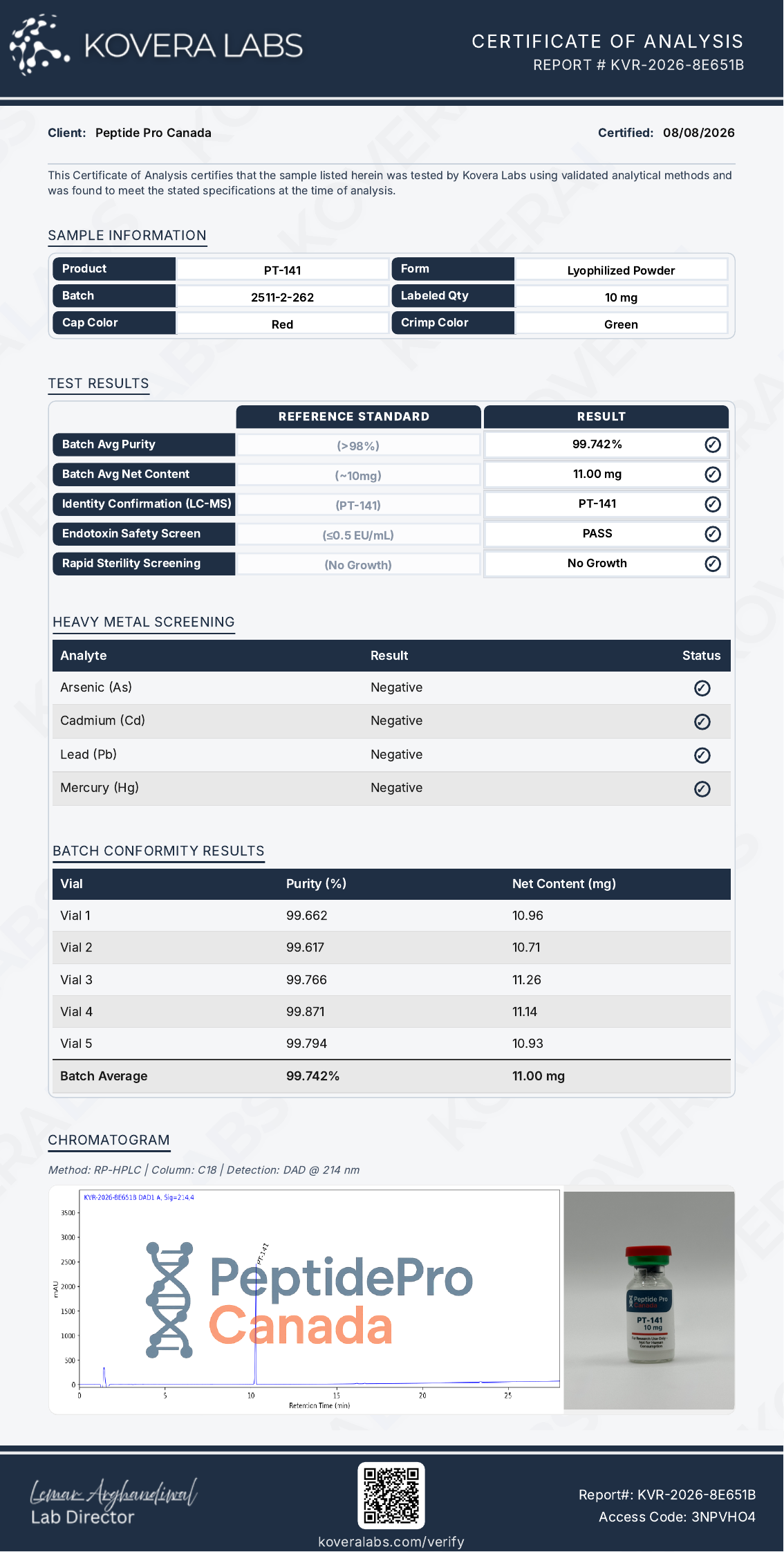 PT-141 Canada – Laboratory Research Reagent (10mg) - Image 4