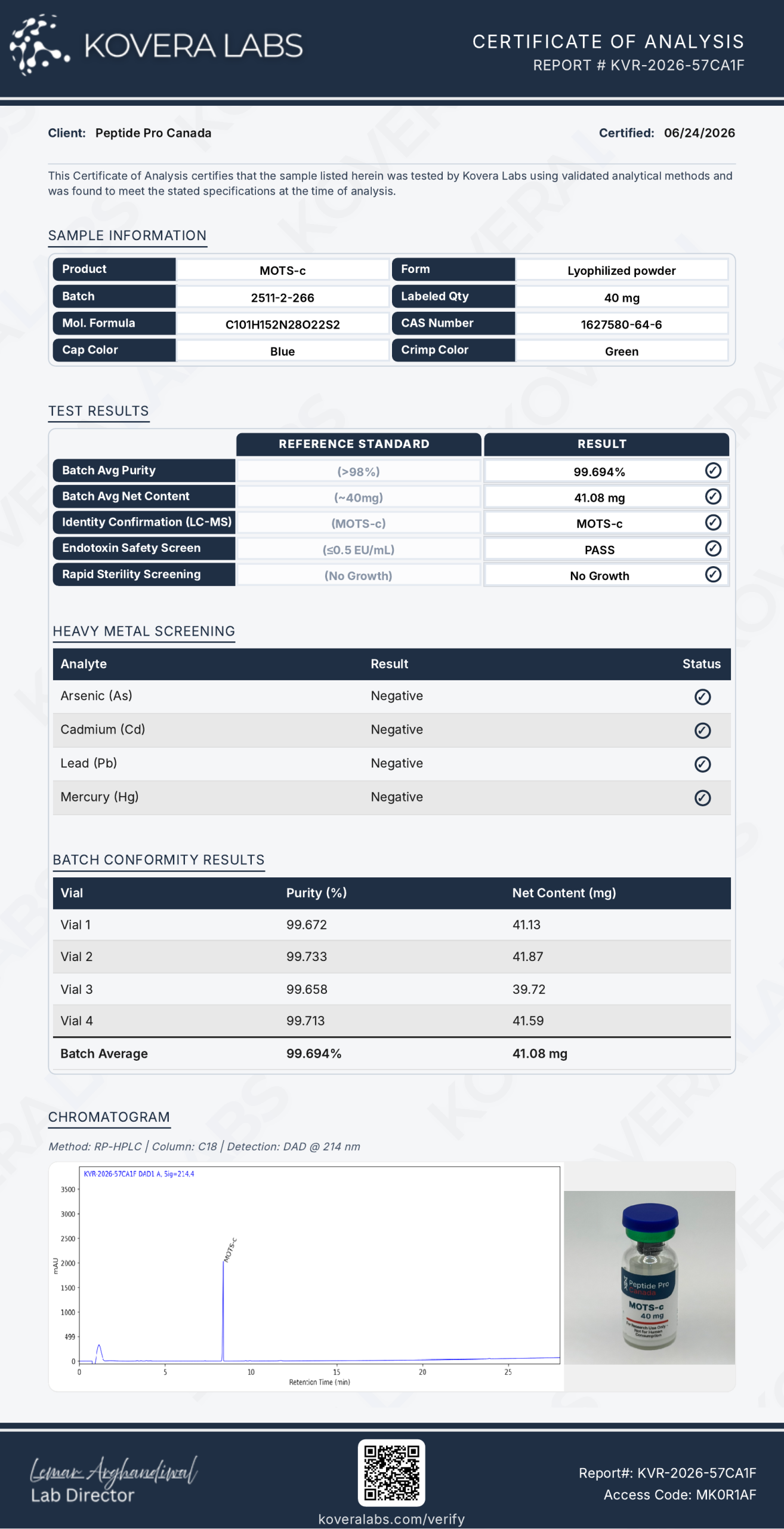 MOTS-c Canada (40mg) – Laboratory Research Reagent - Image 4